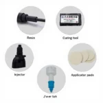 Car window repair kit components