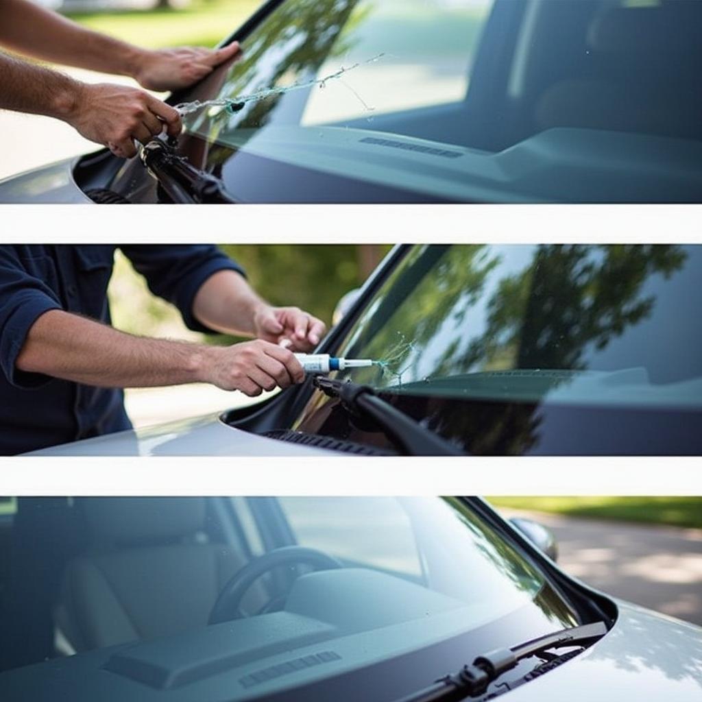 Car Window Repair Process in Action