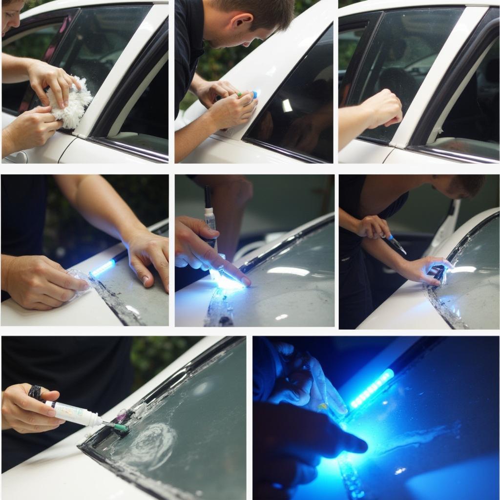 Car Window Repair Process in Action