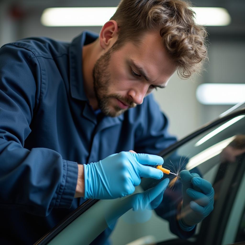 Car Window Repair Process in a Vernon Shop