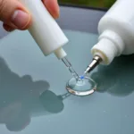 Applying Car Window Repair Resin