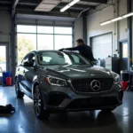 Car being repaired at a shop in Alameda