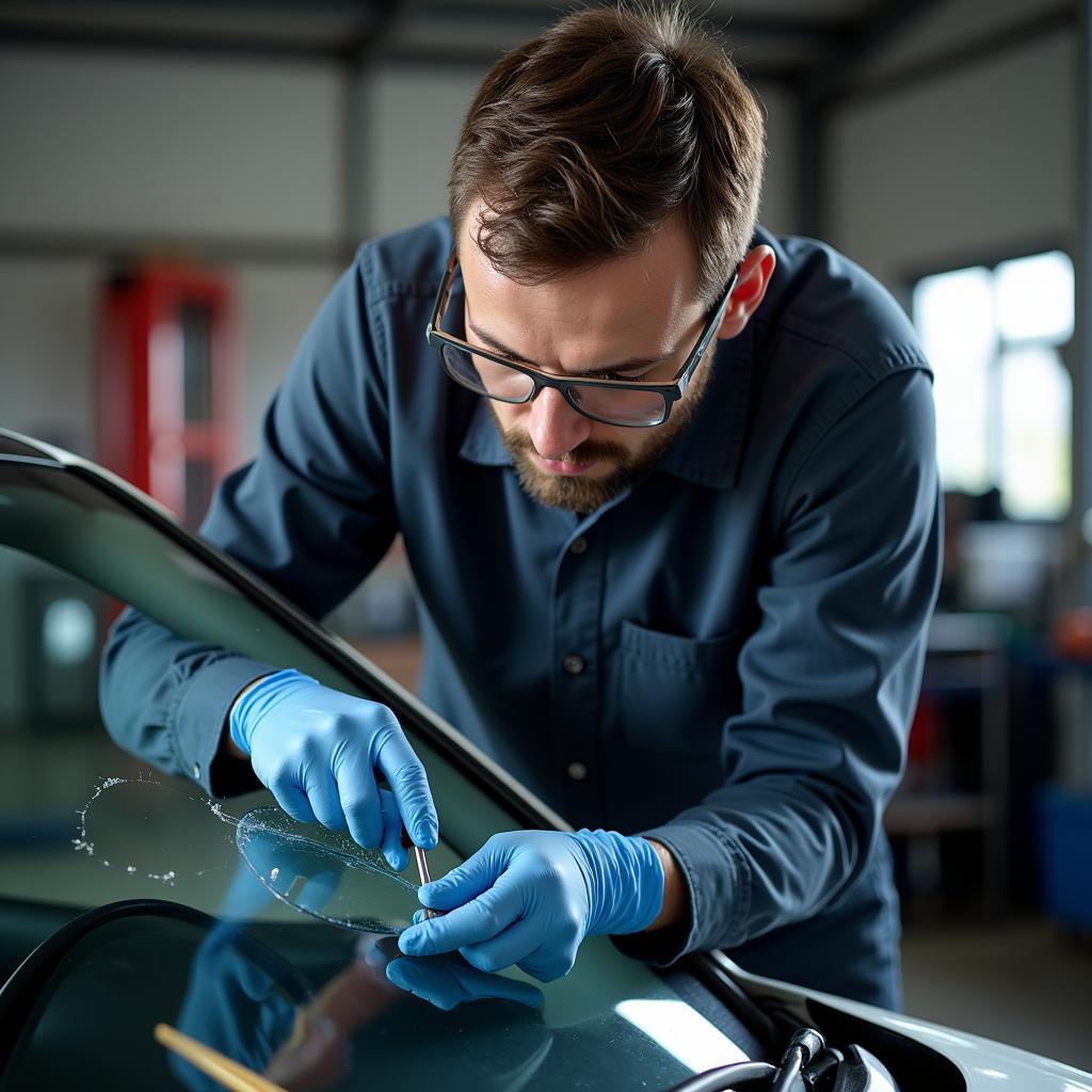 Professional Car Window Repair Technician