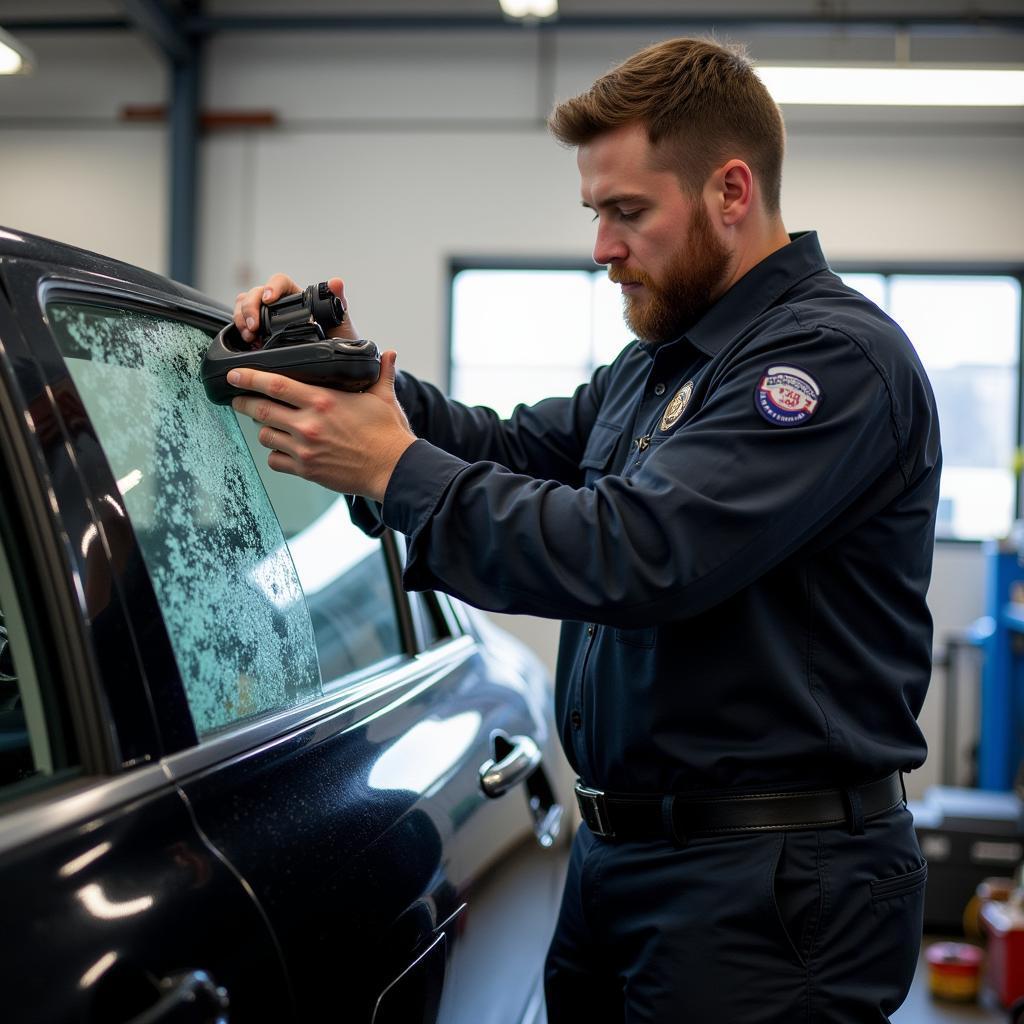 Car window repair technician working in Bradenton