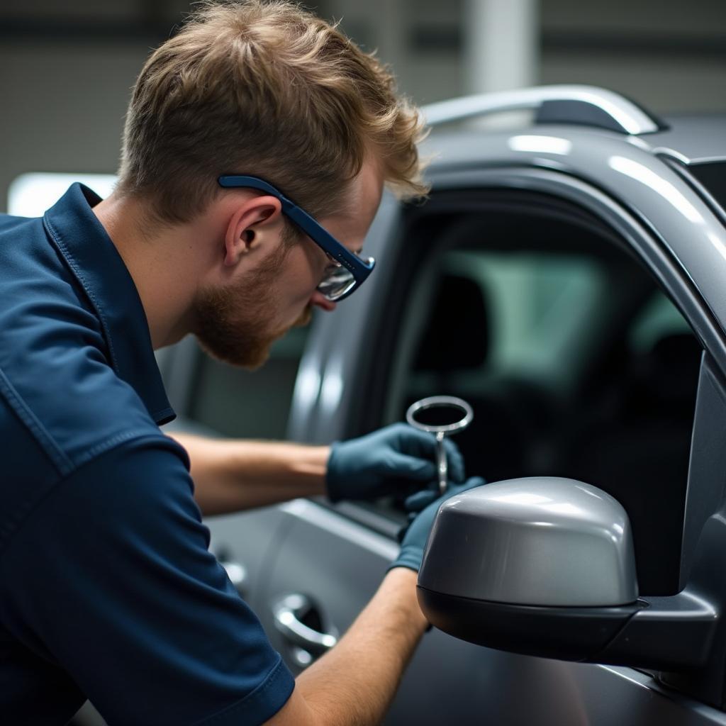 Professional car window repair technician in Drogheda