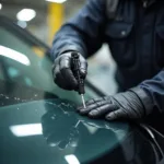 Skilled technician repairing car window in Essex County