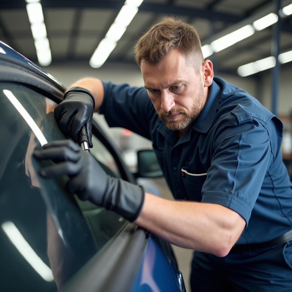 Experienced car window repair technician in Leicester