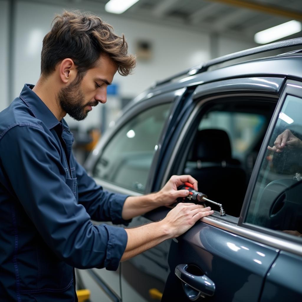 Professional Car Window Repair Technician