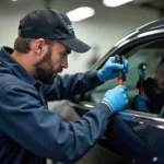 Experienced Technician Repairing Car Window in Ukiah