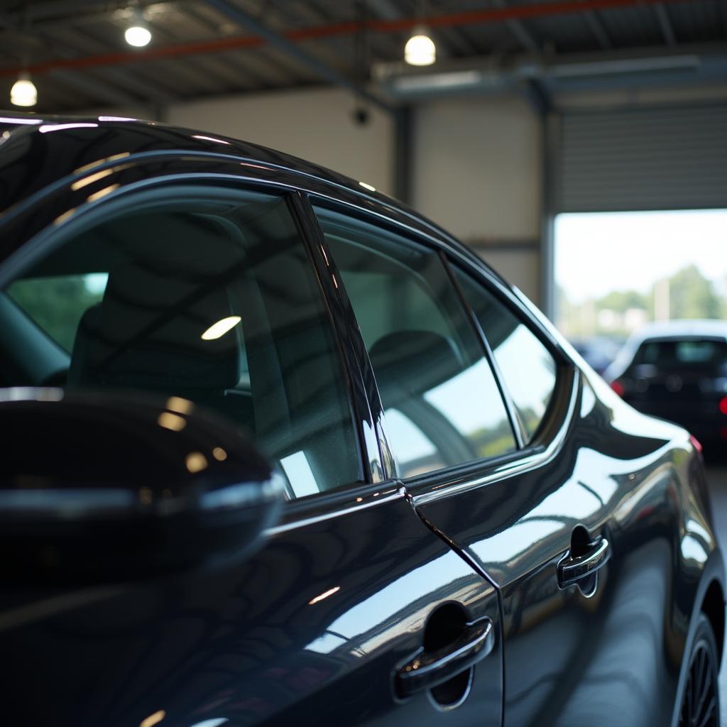  New car window being installed in a car in Alpharetta