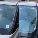 Car Window Rock Chip Repair Before and After