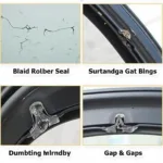 Damaged Car Window Rubber Seal