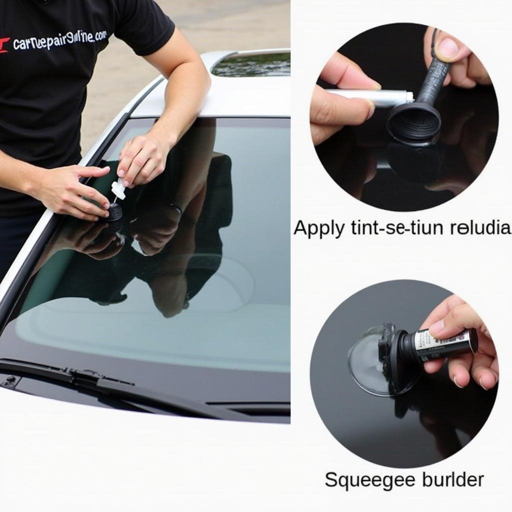 Using a car window tint repair kit