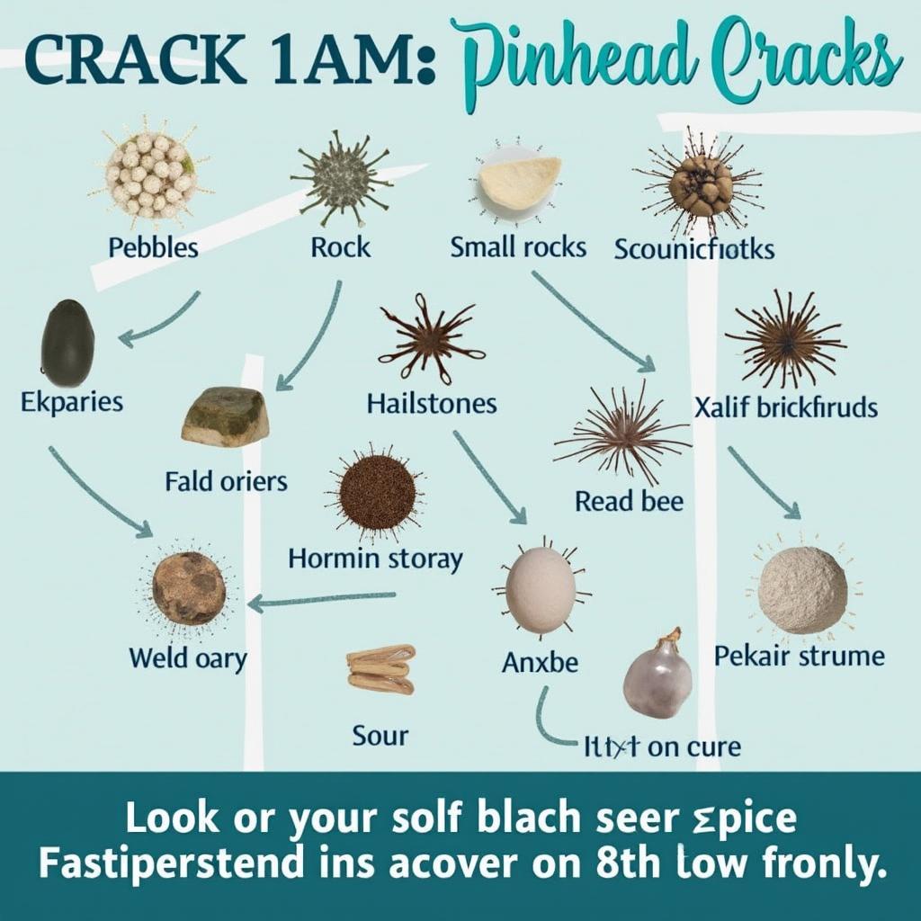 Various objects that can cause a pinhead crack in a car window