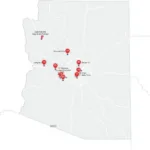 Map of Phoenix AZ showing car window repair locations