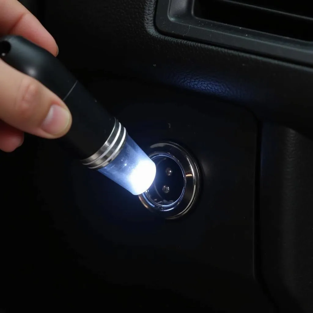 Inspecting Car Cigarette Lighter Socket