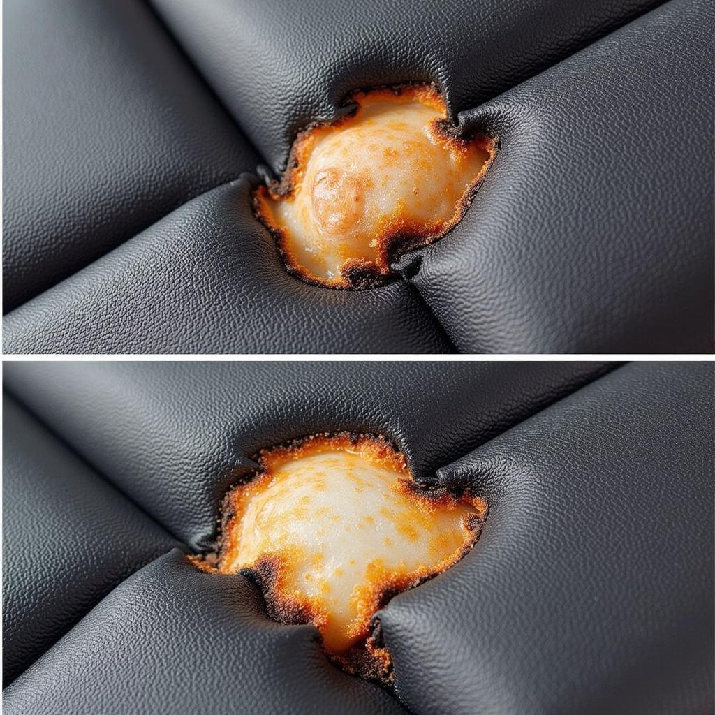 Assessing Cigarette Burn Damage on Car Seat Fabric