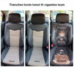 Different Levels of Cigarette Burn Severity on Cloth Car Seat