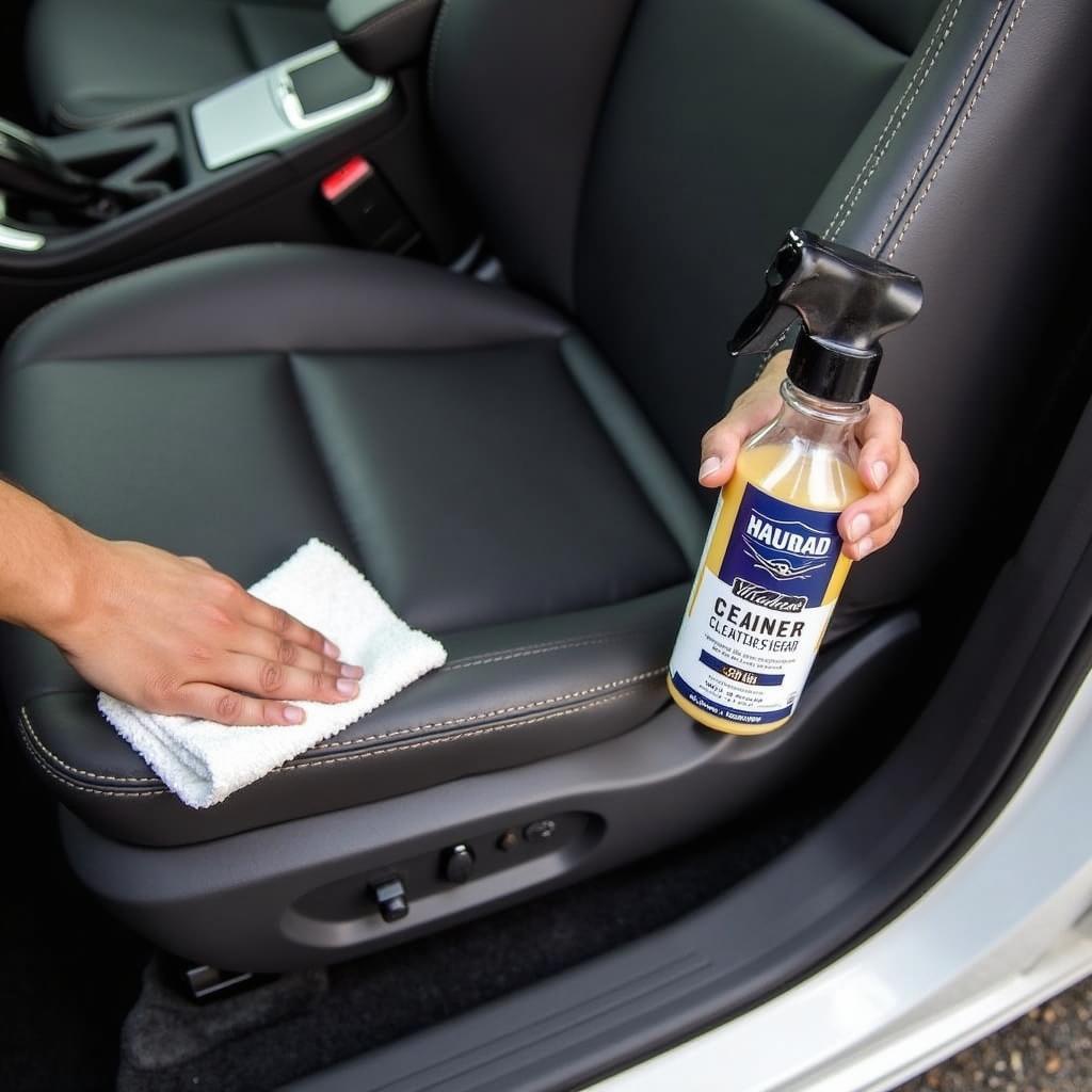 Cleaning Car Leather Seat