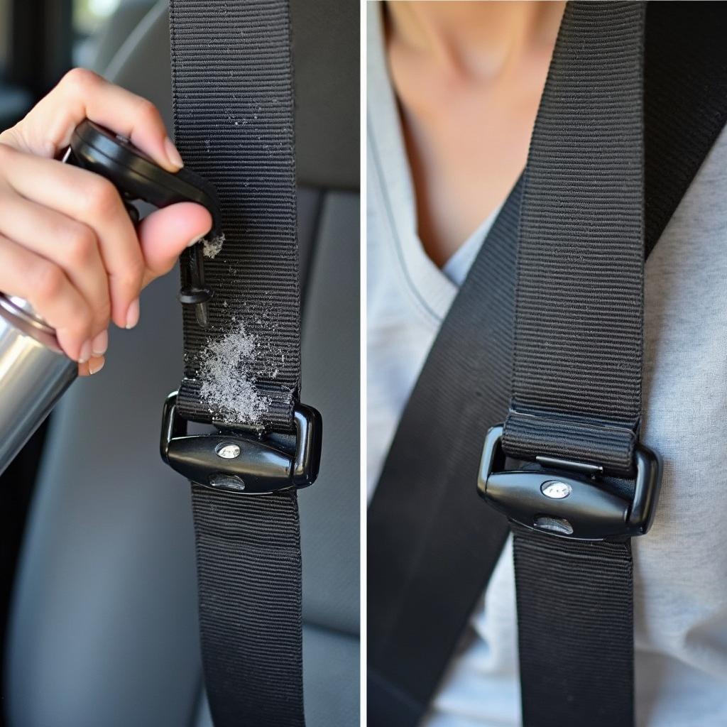 Cleaning the Car Seat Belt Buckle