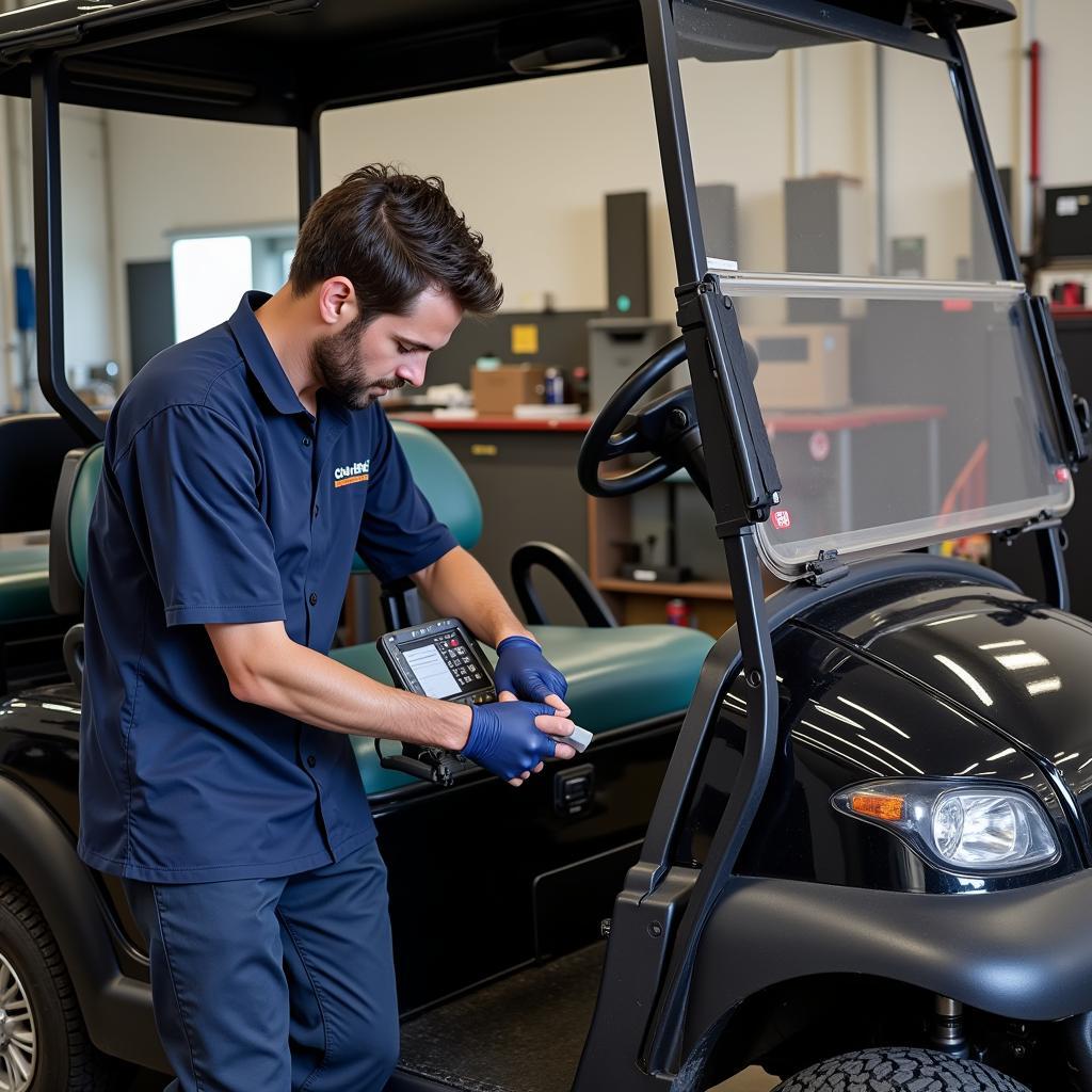 Professional repair of a Club Car electric golf cart