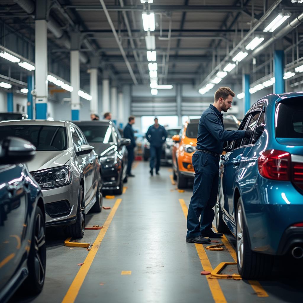 Clydebank car body repair shop in action