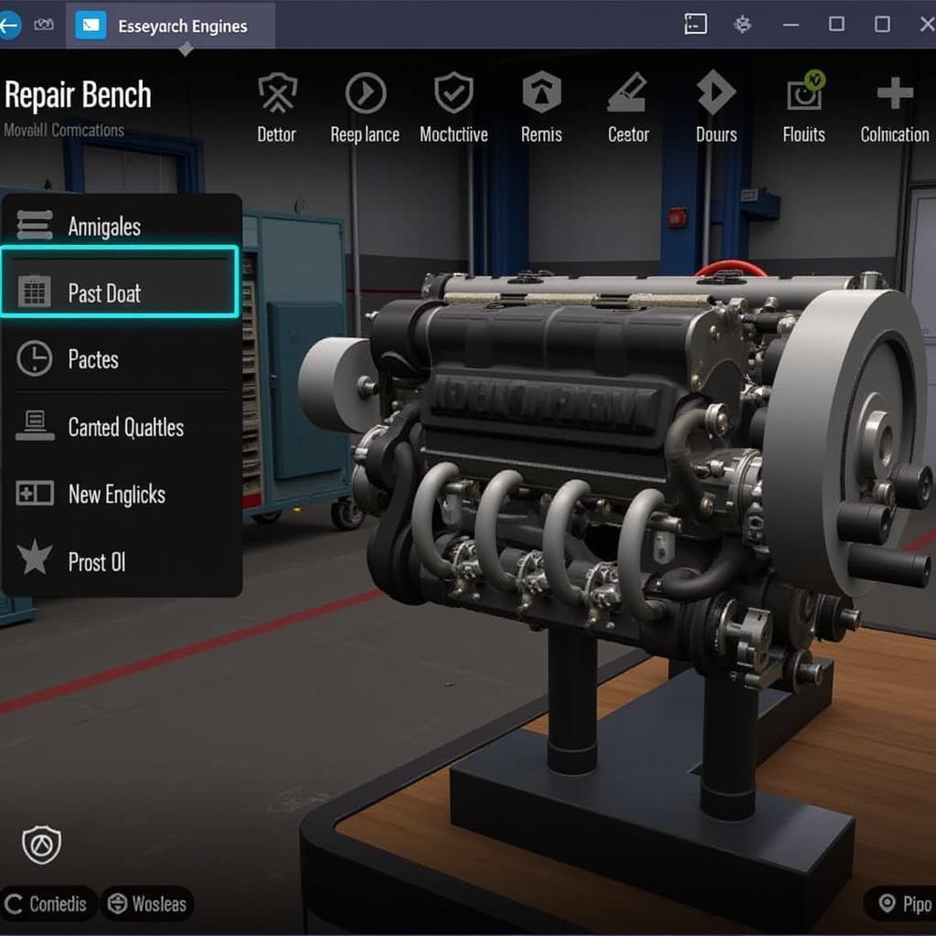 Car Mechanic Simulator 2018 Repair Bench Interface