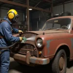 Sandblasting Rust in Car Mechanic Simulator 2018