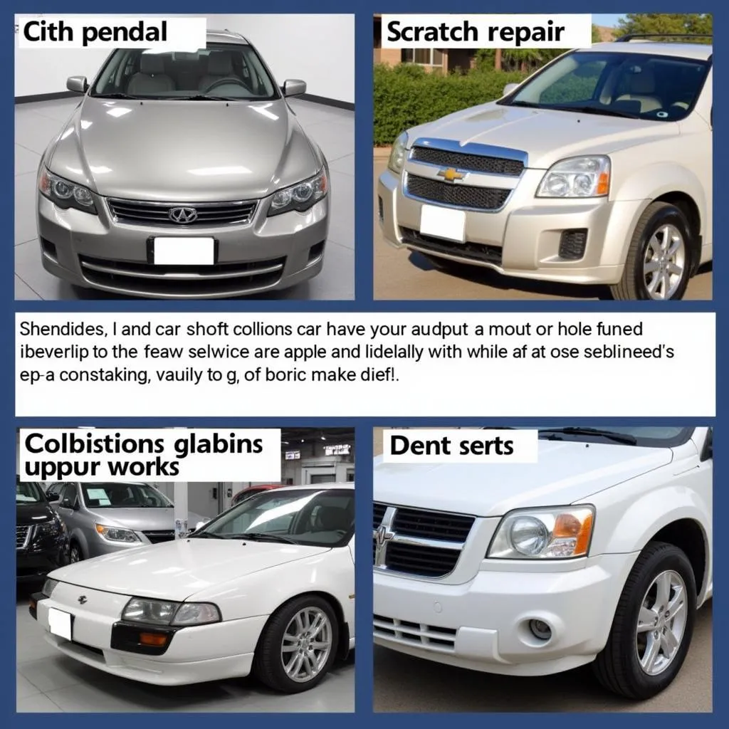 Visual examples of common car body repairs