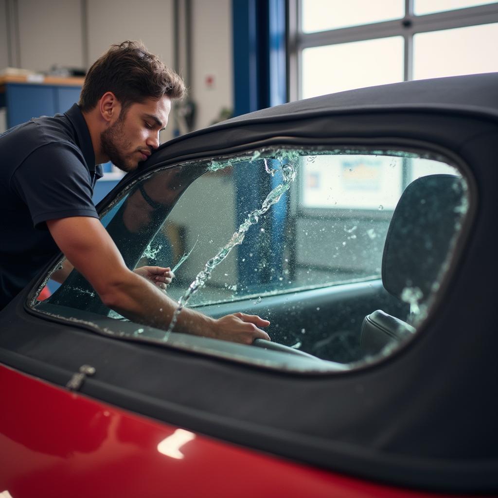 Convertible rear window replacement