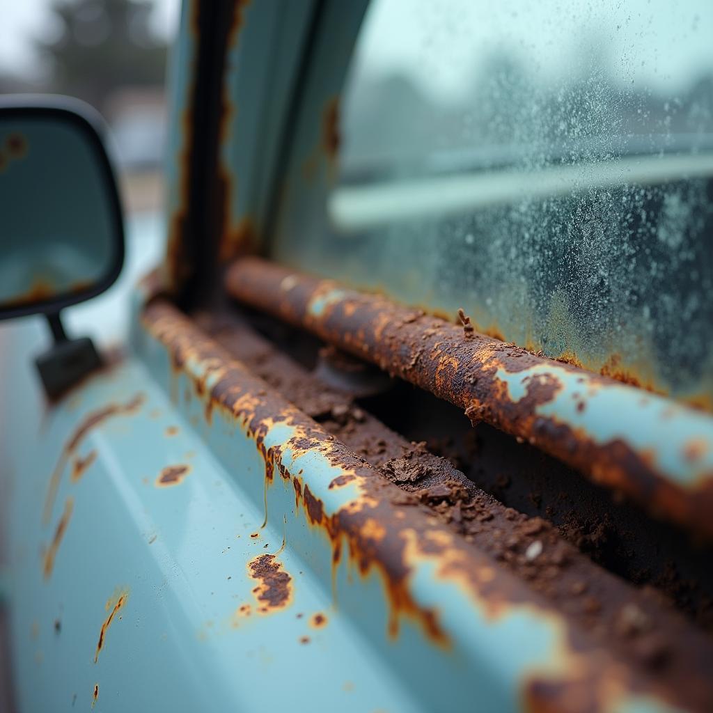 Corroded Car Window Rail