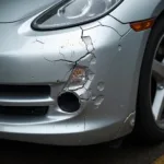 Close-up of a Cracked Car Bumper