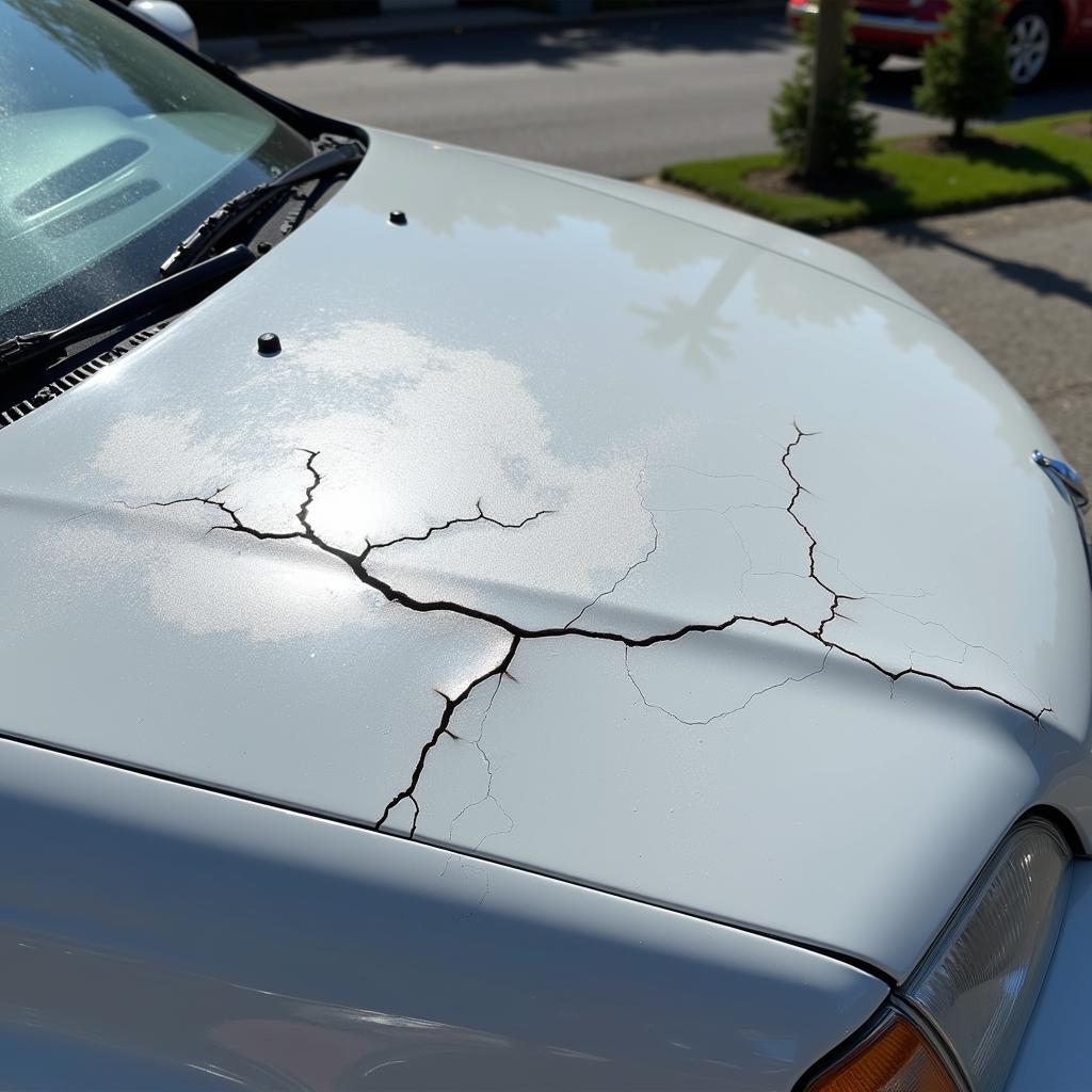 Cracked Car Paint Due to UV Damage