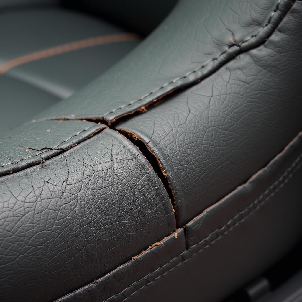 Cracked Leather Car Seat