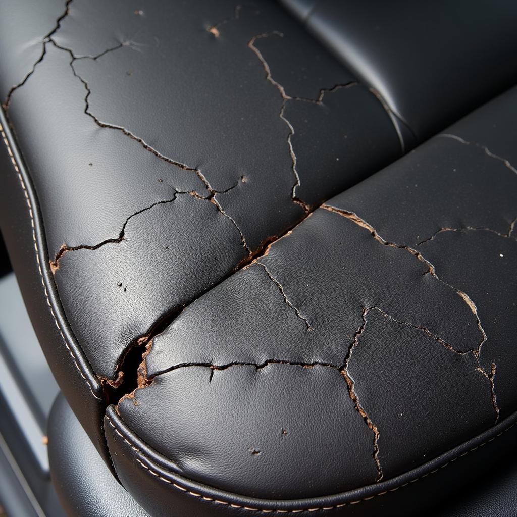 Cracked Leather Car Seat