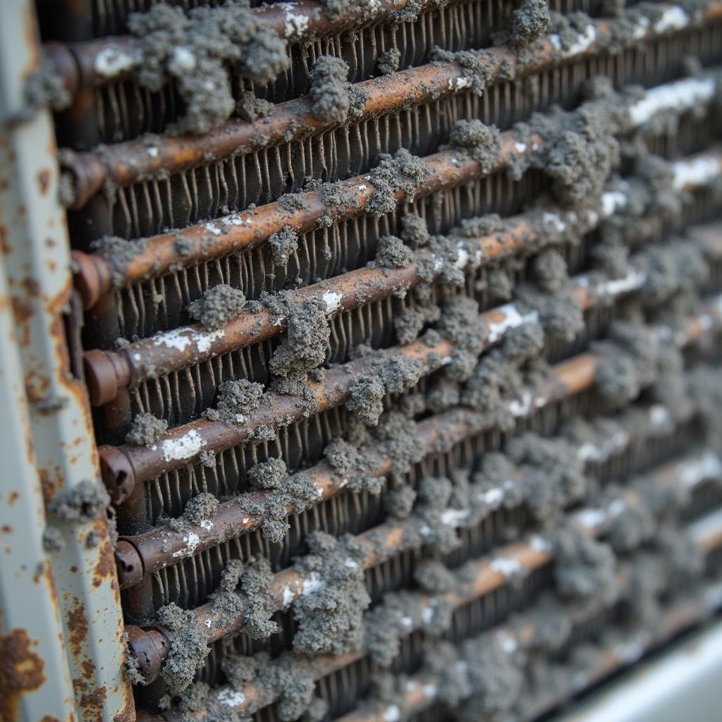 Damaged Car Air Conditioning Condenser