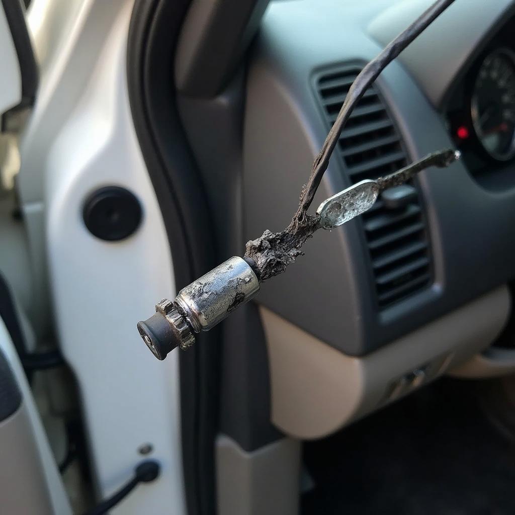 Damaged Car Door Window Regulator Cable