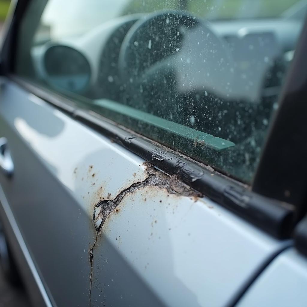 Damaged Car Window Seal