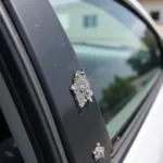 Damaged car window weather seal