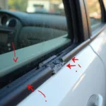 Damaged Car Window Weather Stripping