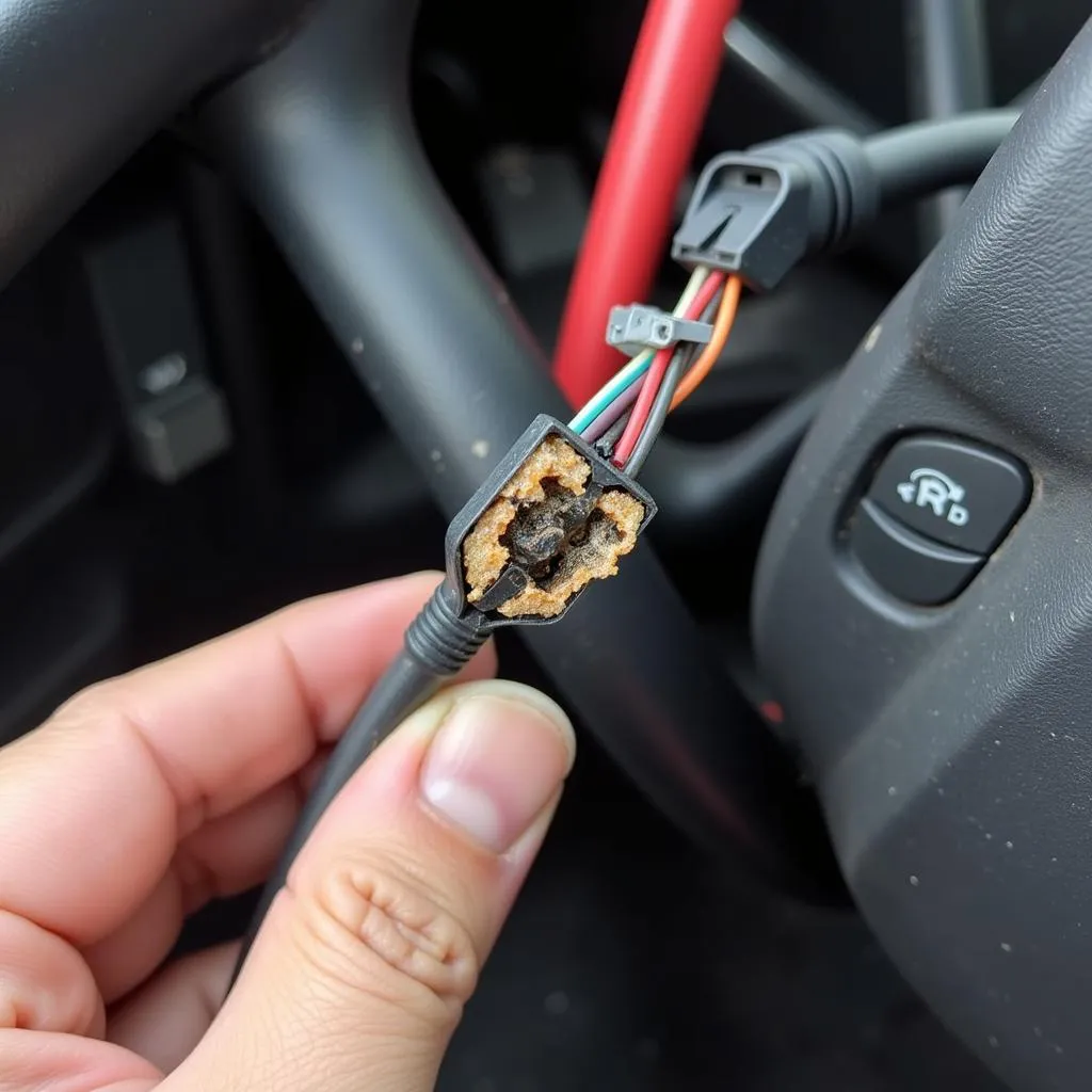 Damaged Car Wiring Harness