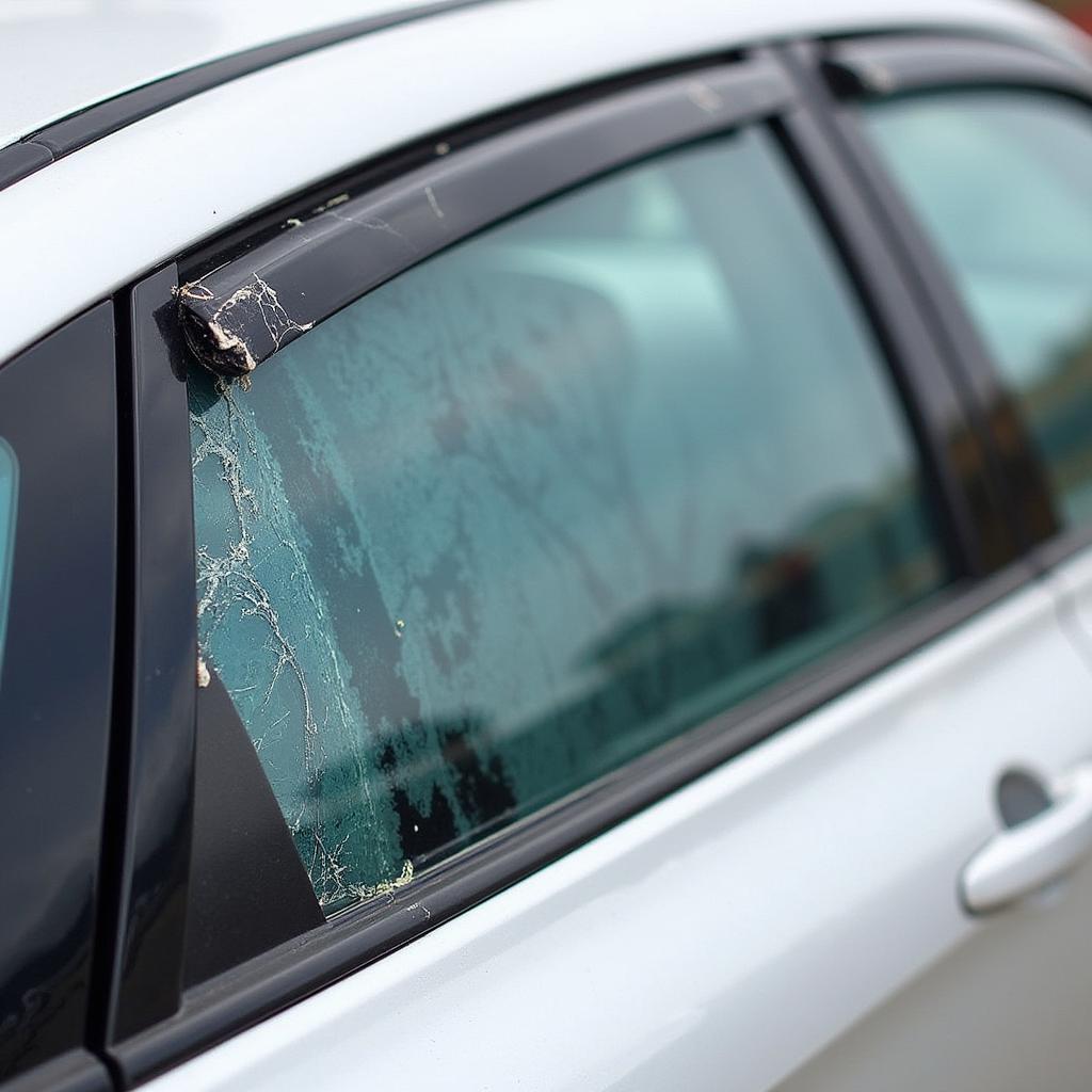 Car Window Trim Showing Signs of Damage