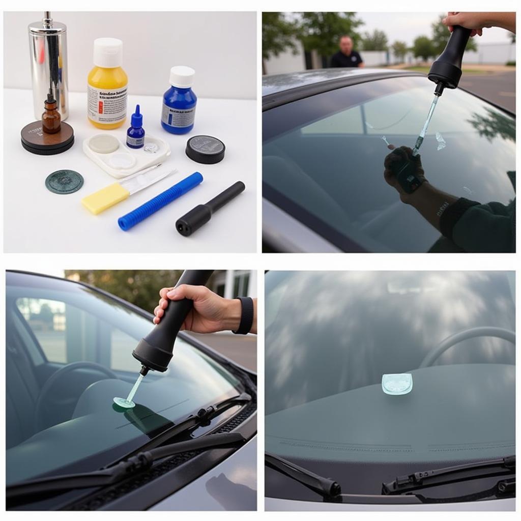 Davenport car window chip repair process using resin injection