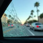 Car window damage in Daytona Beach