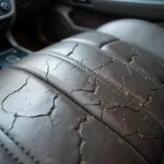 Deep Cracks in Leather Car Seat