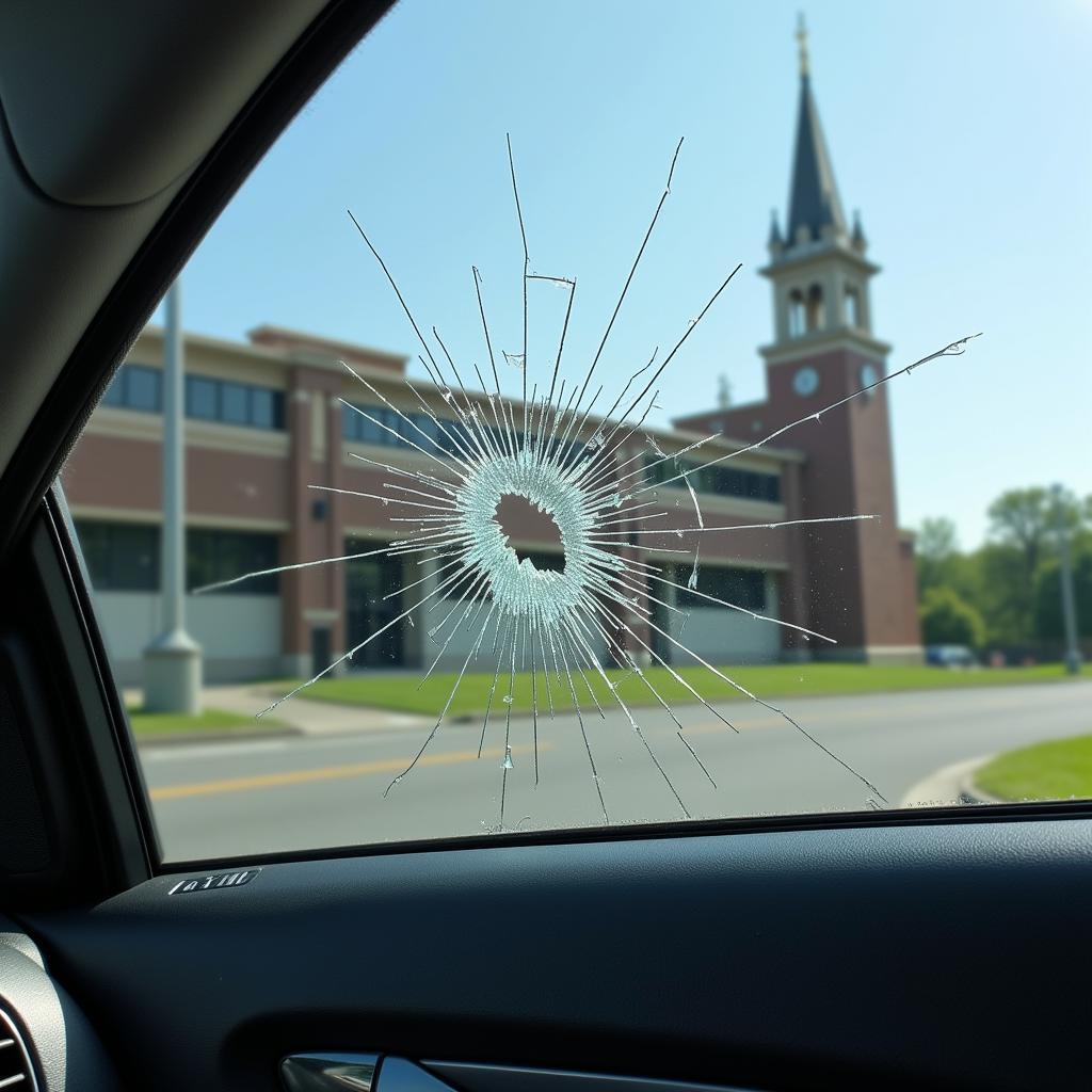 Car window damage in Dekalb, IL