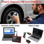 Delphi DS150E Diagnostic Tool in Use