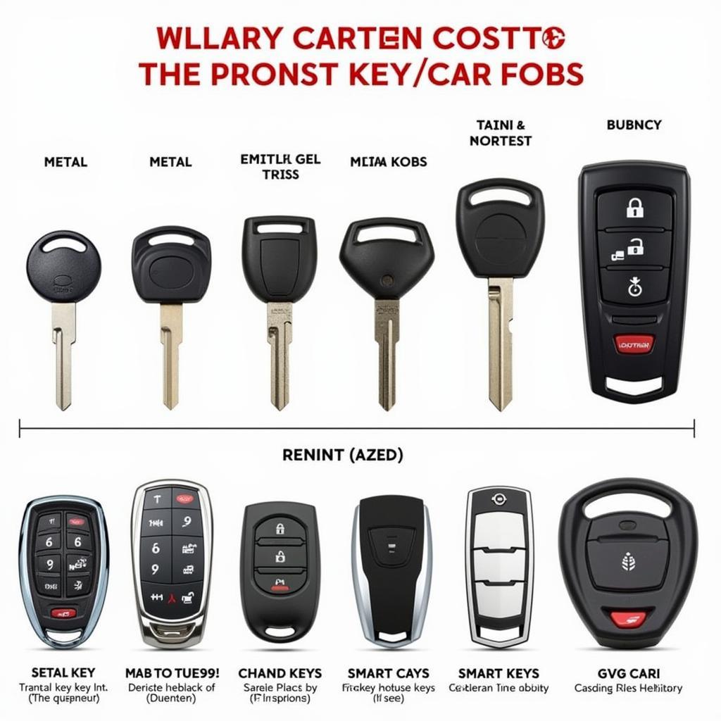 Various Car Key Types