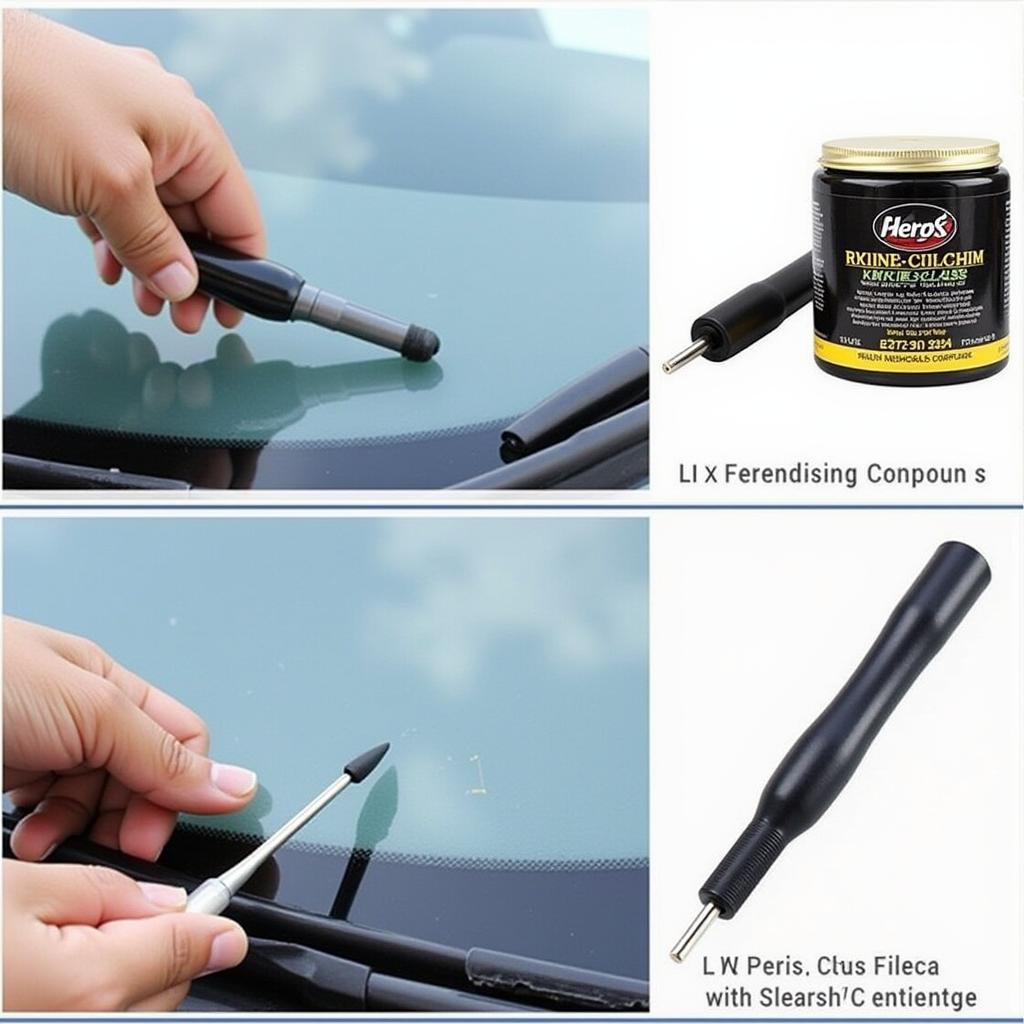 DIY Car Window Glass Scratch Repair Kit Application