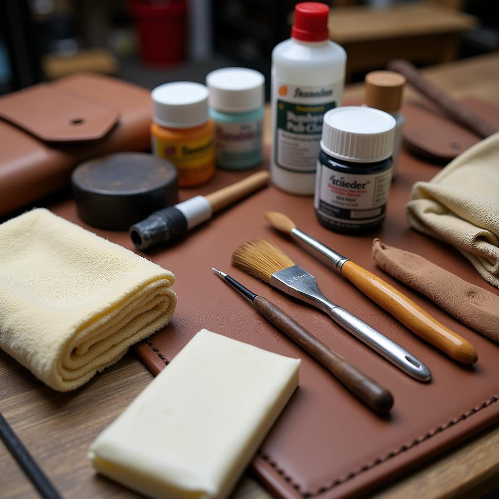 DIY Leather Car Seat Repair Kit with Tools and Materials